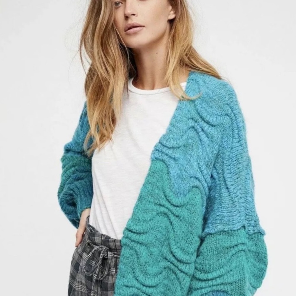 Free People Aquatic Ombré Cardigan